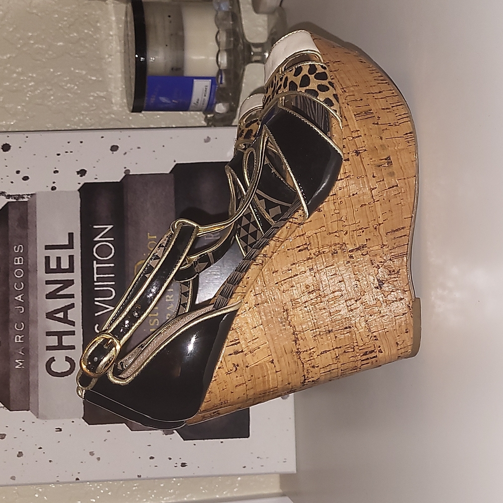 Jessica Simpson Wedges, size 7, light weight, leopard print - Picture 5 of 7